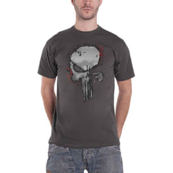 Punisher T Shirt Metallic Skull Logo new Official Marvel Mens Charcoal Grey - M, Charcoal