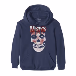 Misfits Blood Drip Skull Hoodie - X-Large, Blue
