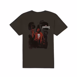 Punisher T Shirt Red Outline new Official Marvel Comics Mens Charcoal Grey - L, Charcoal