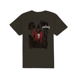 Punisher T Shirt Red Outline new Official Marvel Comics Mens Charcoal Grey - XL, Charcoal