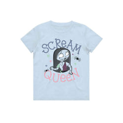 , Blue) Nightmare Before Christmas Kids The Scream Queen T Shirt - Medium (7/8 Yrs