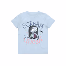 , Blue) Nightmare Before Christmas Kids The Scream Queen T Shirt - Large (9/10 Yrs