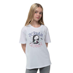 , White) Nightmare Before Christmas Kids The Scream Queen T Shirt - Medium (7/8 Yrs