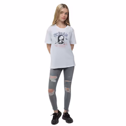 , White) Nightmare Before Christmas Kids The Scream Queen T Shirt - Large (9/10 Yrs