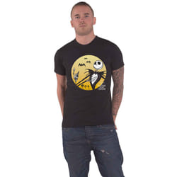 Nightmare Before Christmas Sunset Jack Logo T Shirt - L, Black
