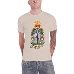 The Nightmare Before Christmas T Shirt Orange Flames Pumpkin King Official Mens - XL, Natural