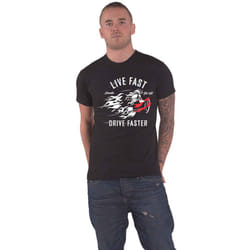 101 Dalmations T Shirt Cruella Live Faster Logo new Official Disney Unisex Black - XXL, Black