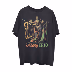 Disney Villains T Shirt Tricky Trio Logo new Official Unisex Black - S, Black