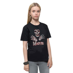 , Black) Misfits Kids Hands Band Logo T Shirt - X-Large (11/12 Yrs