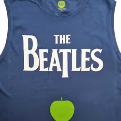 The Beatles Drop T Logo & Apple Muscle Tank - M, Blue