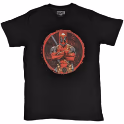 Deadpool T Shirt Arms Crossed new Official Marvel Black - L, Black