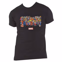 Marvel T Shirt Full Characters new Official Mens Black - M, Black