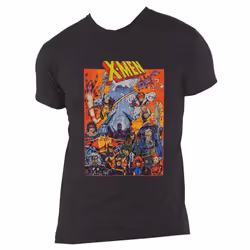 Marvel T Shirt X-Men Full Characters new Official Mens Black - L, Black