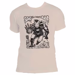 Marvel T Shirt Iron Man Sketch new Official Mens Natural - XXL, Natural