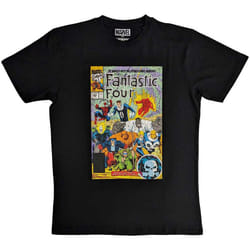 Marvel T Shirt Fantastic Four new Official Mens Black - M, Black