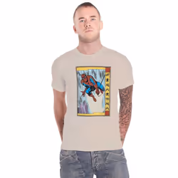 Marvel T Shirt Spiderman Japanese new Official Mens Sand - M, Natural