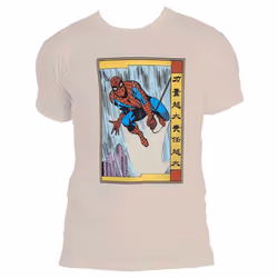 Marvel T Shirt Spiderman Japanese new Official Mens Sand - M, Natural