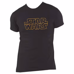 Star Wars T Shirt Logo Outline new Official Mens Black - S, Black