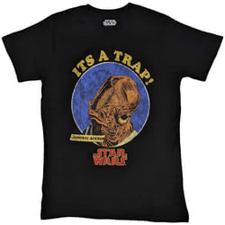 Star Wars T Shirt Ackbar It's A Trap new Official Mens Black - S, Black