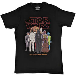 Star Wars T Shirt Empire Toy Figures new Official Mens Black - S, Black