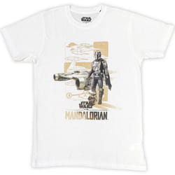 Star Wars T Shirt The Mandalorian Din and Grogu new Official Mens White - M, White