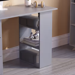 Mason 3 Drawer Shelf Computer Desk PC Office Study - Grey