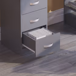Mason 3 Drawer Shelf Computer Desk PC Office Study - Grey