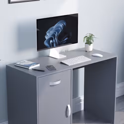 Hudson 1 Drawer 1 Door Computer Desk Office Study - Grey