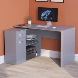 Longton Computer Desk Corner Adjustable L Shape - Grey