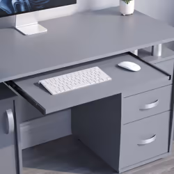 Otley 3 Drawer Computer Desk PC Office Workstation - Grey
