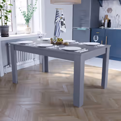Medina 4 6 Seater Dining Table Oak Walnut Wood - Grey, 6 Seater Table