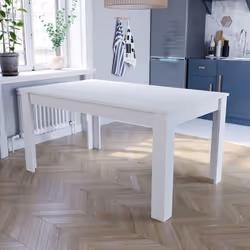 Medina 4 6 Seater Dining Table Oak Walnut Wood - White, 6 Seater Table