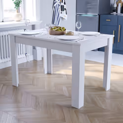 Medina 4 6 Seater Dining Table Oak Walnut Wood - White, 4 Seater Table