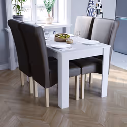 Medina 4 6 Seater Dining Table Oak Walnut Wood - White, 4 Seater Table