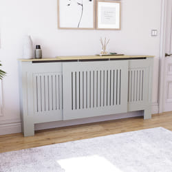 Arlington Radiator Cover Heating Cabinet Grey Oak - Adjustable