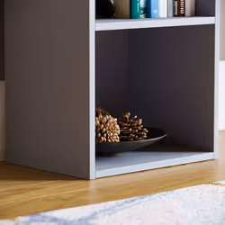 Oxford 2 Tier Cube Bookcase Modern Storage Unit - Grey
