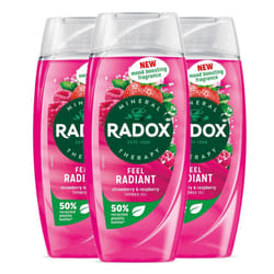 Mineral Therapy Shower Gel Feel Radiant with Nature Inspired Mood Boosting Fragrance Body Wash for Women Blended with Strawberry and Raspberry, 225ml