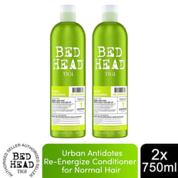 Bed Head Tigi Urban Antidotes Re-Energise Conditioner for Normal Hair 750ml, 2pk
