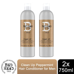 Bed Head by Tigi Clean Up Peppermint Daily Hair Conditioner for Men 750ml, 2 Pk