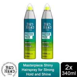 Bed Head by TIGI Masterpiece Shiny Hairspray for Strong Hold and Shine 340ml,2pk