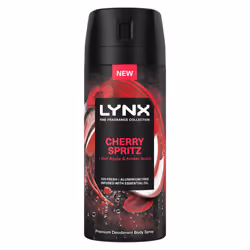 Lynx Fine Fragrance Cherry Spritz Bundle Body Wash, Spray & Stick for Men