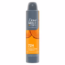 Dove For Men Sandalwood and Vanilla Bundle Deodorant Spray and Body Wash