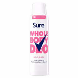Sure Whole Body Wild Rose Bundle Deodorant Spray&Cream Aluminium Free for Women