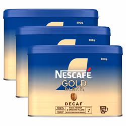 Nescafe Gold Blend Decaff Instant Coffee Granules, 3x500g