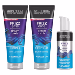 John Frieda Curl Hydration Bundle Shampoo, Conditioner 250ml with Crème, 150ml