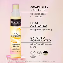 John Frieda Go Blonder Lightening Bundle Shampoo, Conditioner 250ml & Spray100ml