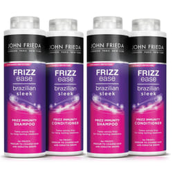 2x John Frieda Shampoo & Conditioner Duo Pack Frizz Ease Brazilian Sleek, 500ml