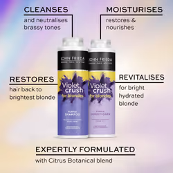 2x John Frieda Shampoo & Conditioner Duo Pack Violet Crush for Blondes, 500ml