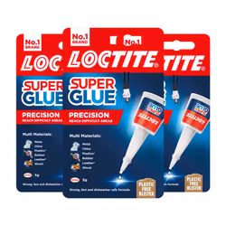 Loctite Super Glue Precision Durable & Extra Long for Multi Material 5g, 3 Pack