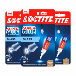 Loctite Glass Bond High-Quality Super Glue for Durable Glass Repairs 3g, 3 Pack